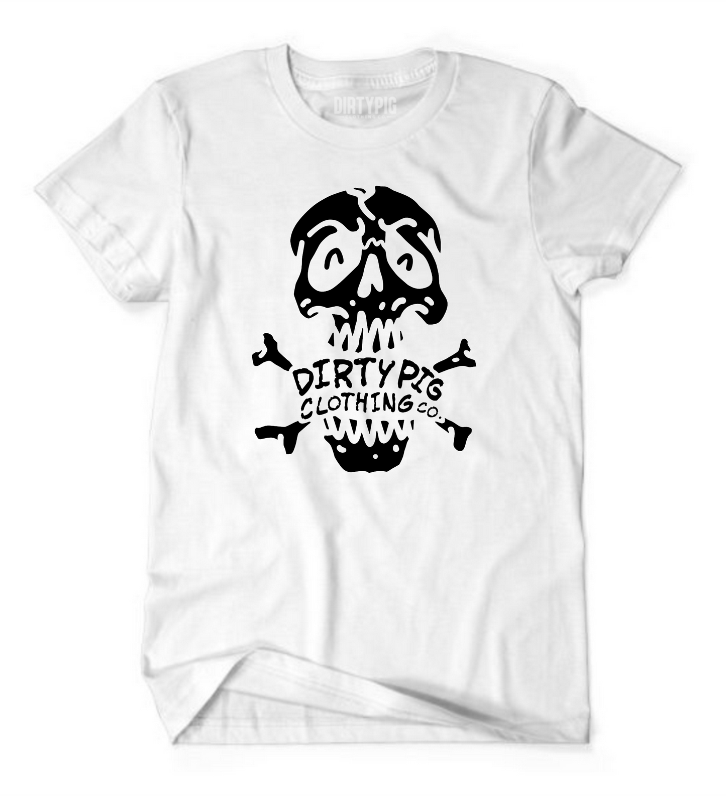 Dirty Pig Logo Skull - White