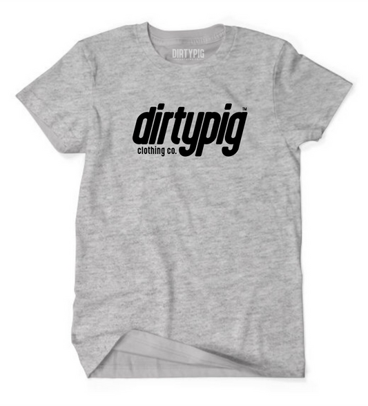 Dirty Pig Logo Slant - Grey