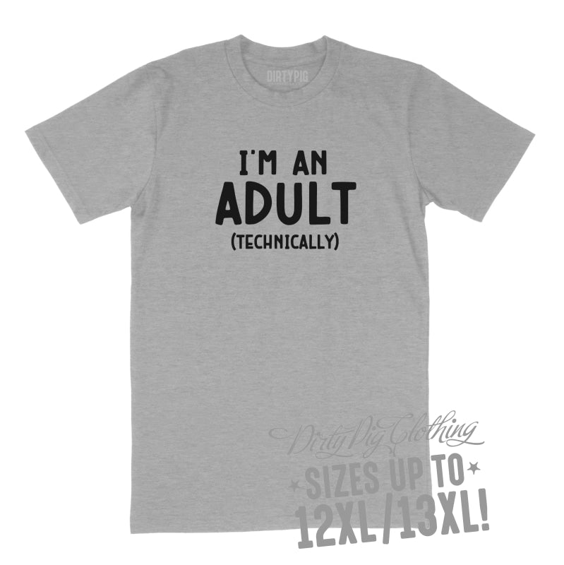 Am I? Big Mens Shirt 8XL/9XL / Grey Printed Shirts