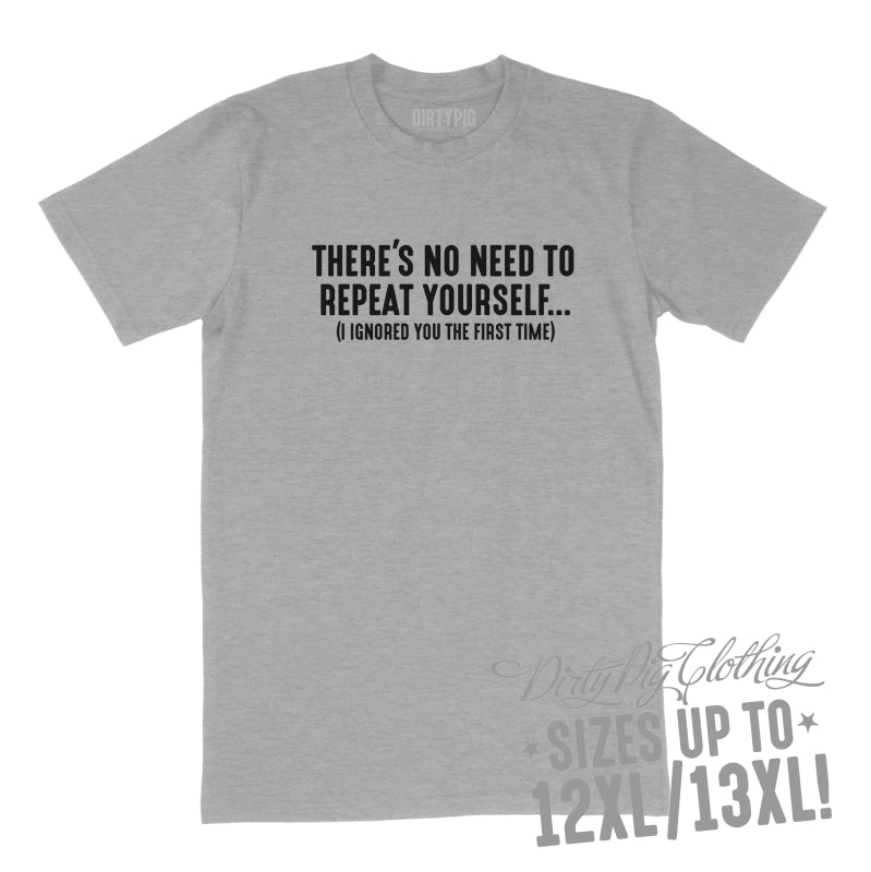 Don’t Repeat Yourself Big Mens Shirt 8XL/9XL / Grey Printed Shirts