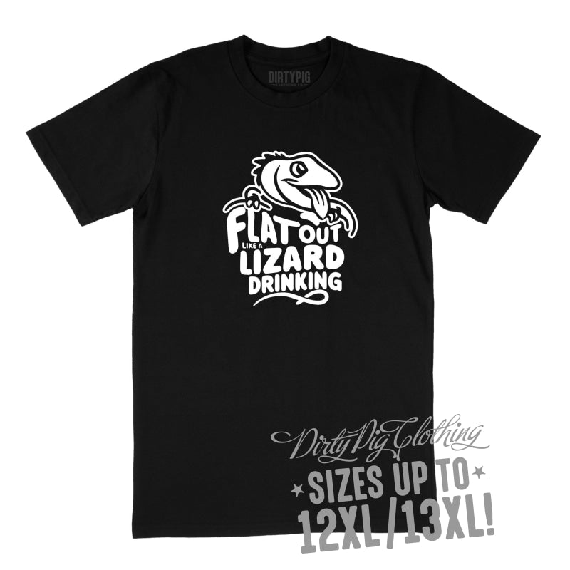 Flat Out Like I Lizzard.. Big Mens Shirt 12XL/13XL / Black Printed Shirts