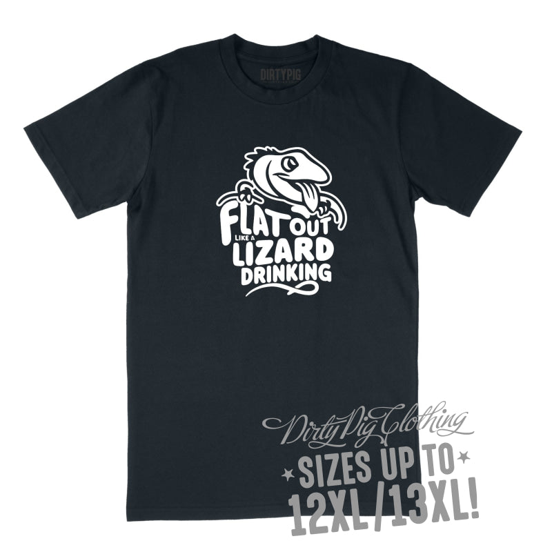 Flat Out Like I Lizzard.. Big Mens Shirt 8XL/9XL / Navy Printed Shirts