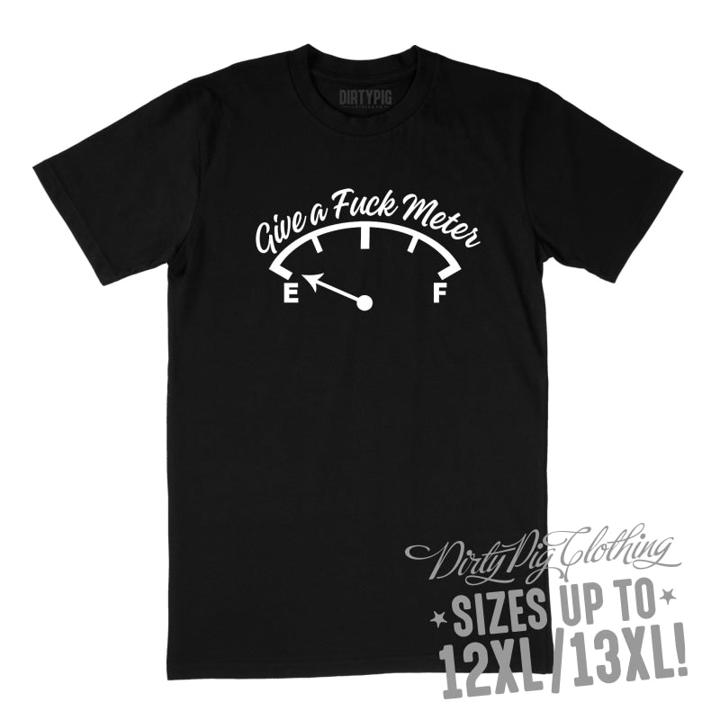 Give a F Ometer Big Mens Shirt 12XL/13XL - Black Only / Black Printed Shirts