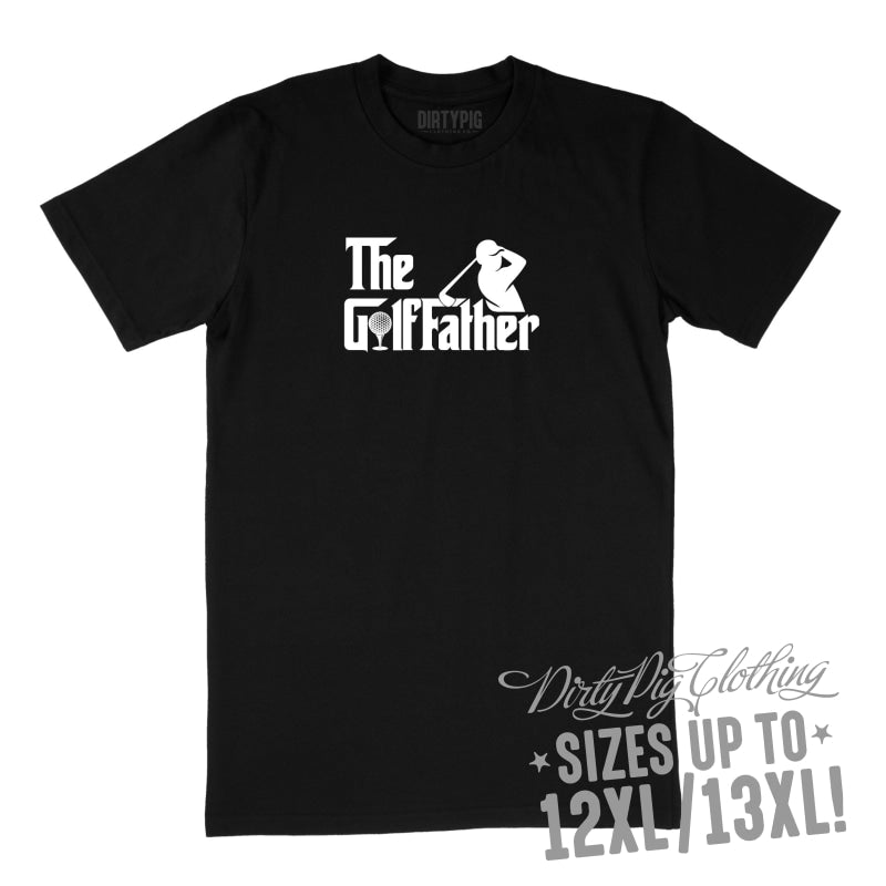 Golf Father Big Mens Shirt 12XL/13XL - Black Only / Black Printed Shirts