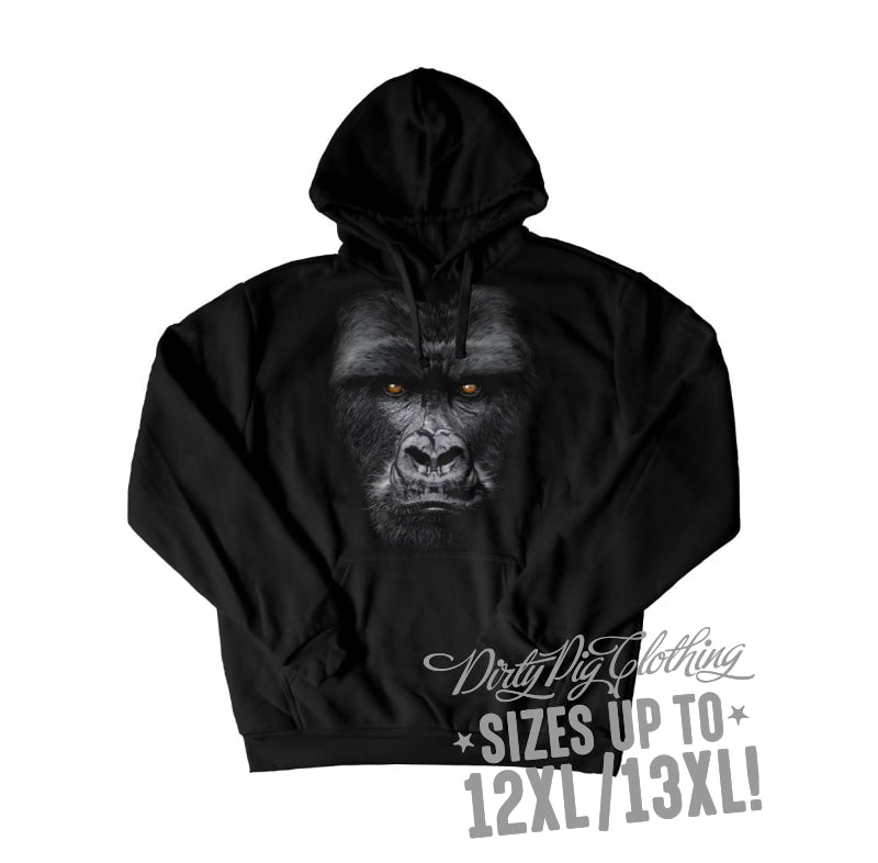 Gorilla Big Mens Hoodie Front or Rear Print