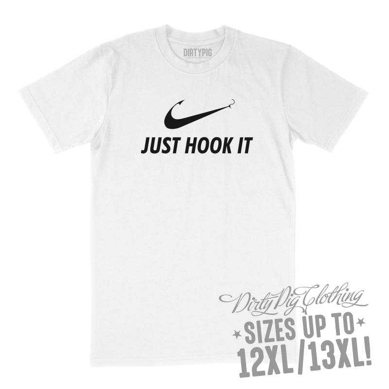 Just Hook It Big Mens Shirt 8XL/9XL / White Printed Shirts