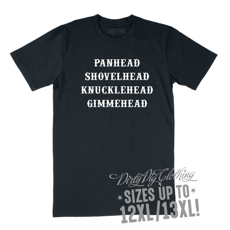 Panhead Shovelhead Knucklehead Gimmehead Big Mens Shirt 8XL/9XL / Navy Printed Shirts