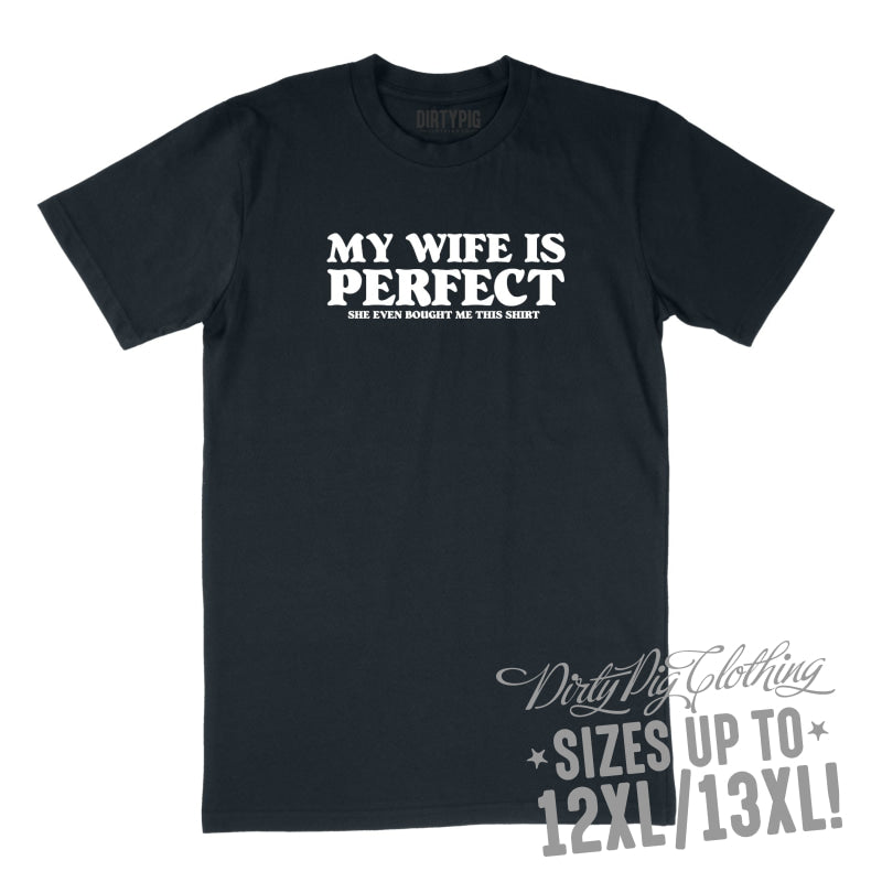 Perfect Wife Big Mens Shirt 8XL/9XL / Navy Printed Shirts