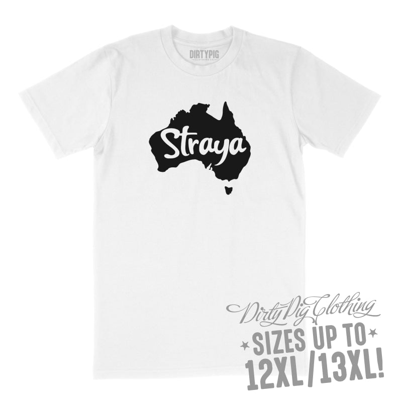 Straya! Big Mens Shirt 8XL/9XL / White Printed Shirts