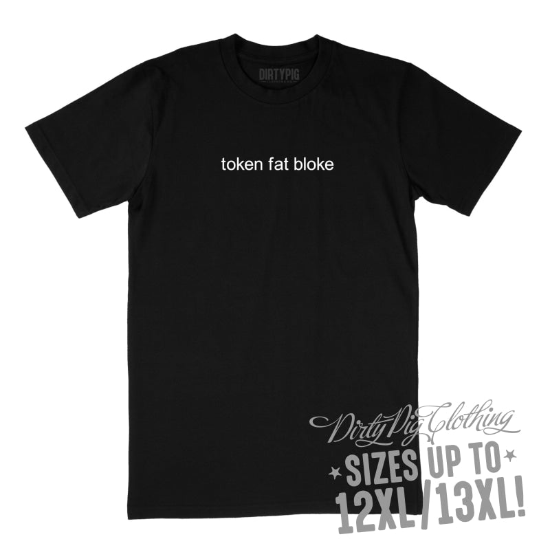 Token Fat Bloke Big Mens Shirt 12XL/13XL - Black Only / Black Printed Shirts