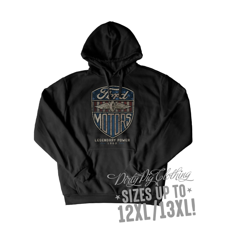 Vintage Ford Motors Big Mens Hoodie Pullover