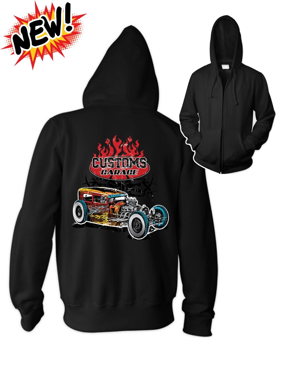 Custom Garage Big Mens Zip Hoodie