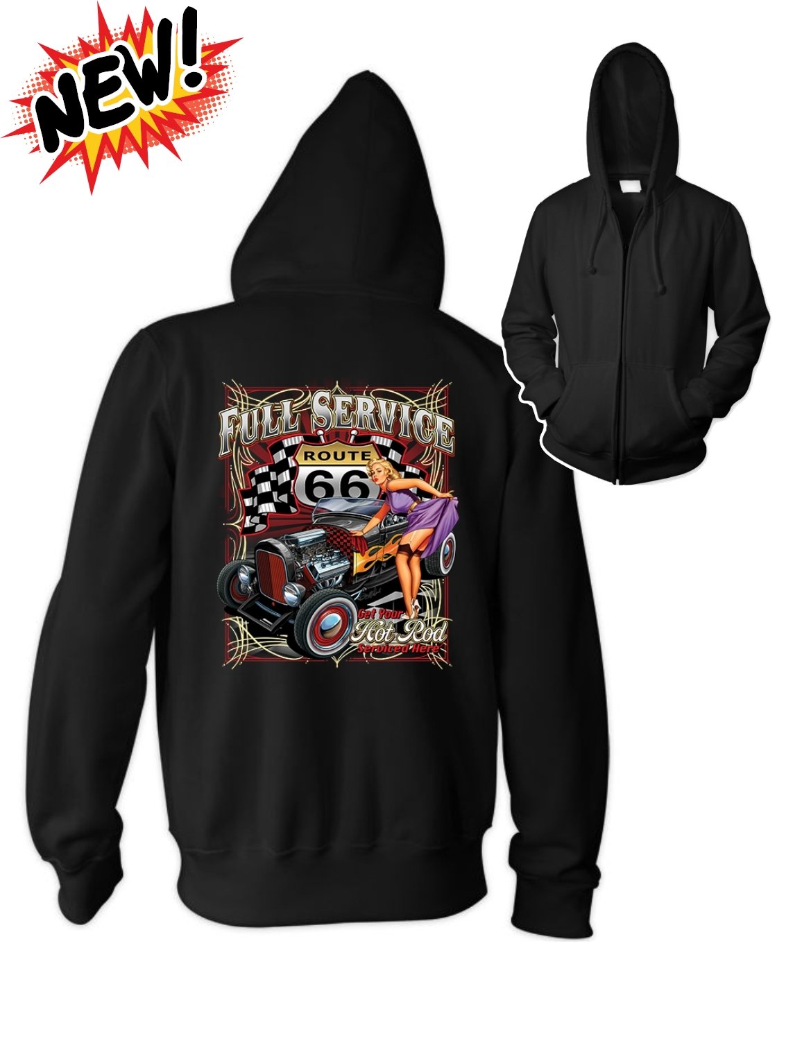 Full Service Here Big Mens Zip Hoodie