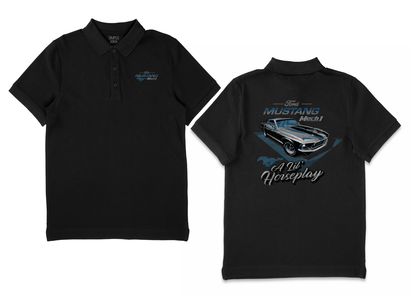 Mach 1 Mustang Big Mens Polo Shirt