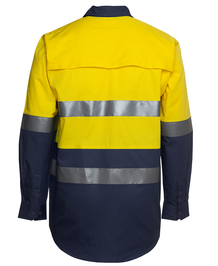 JB's Day / Night High Vis Button Up Work Shirt Yellow / Navy