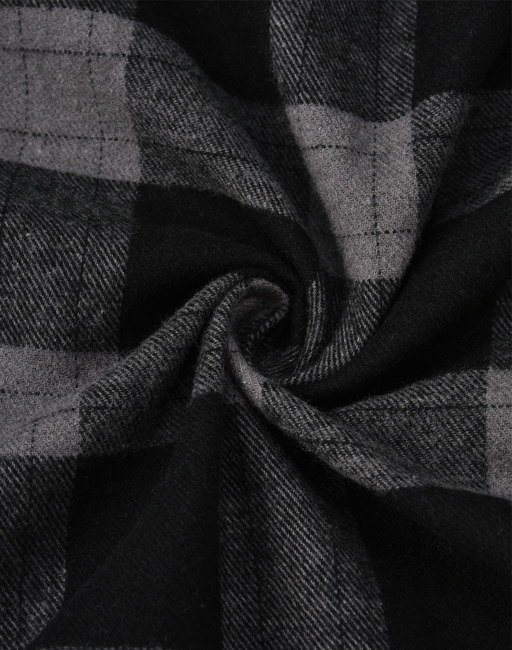 Big Mens Flanno - Black & Charcoal