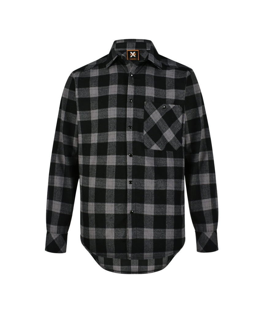 Big Mens Flanno - Black & Charcoal