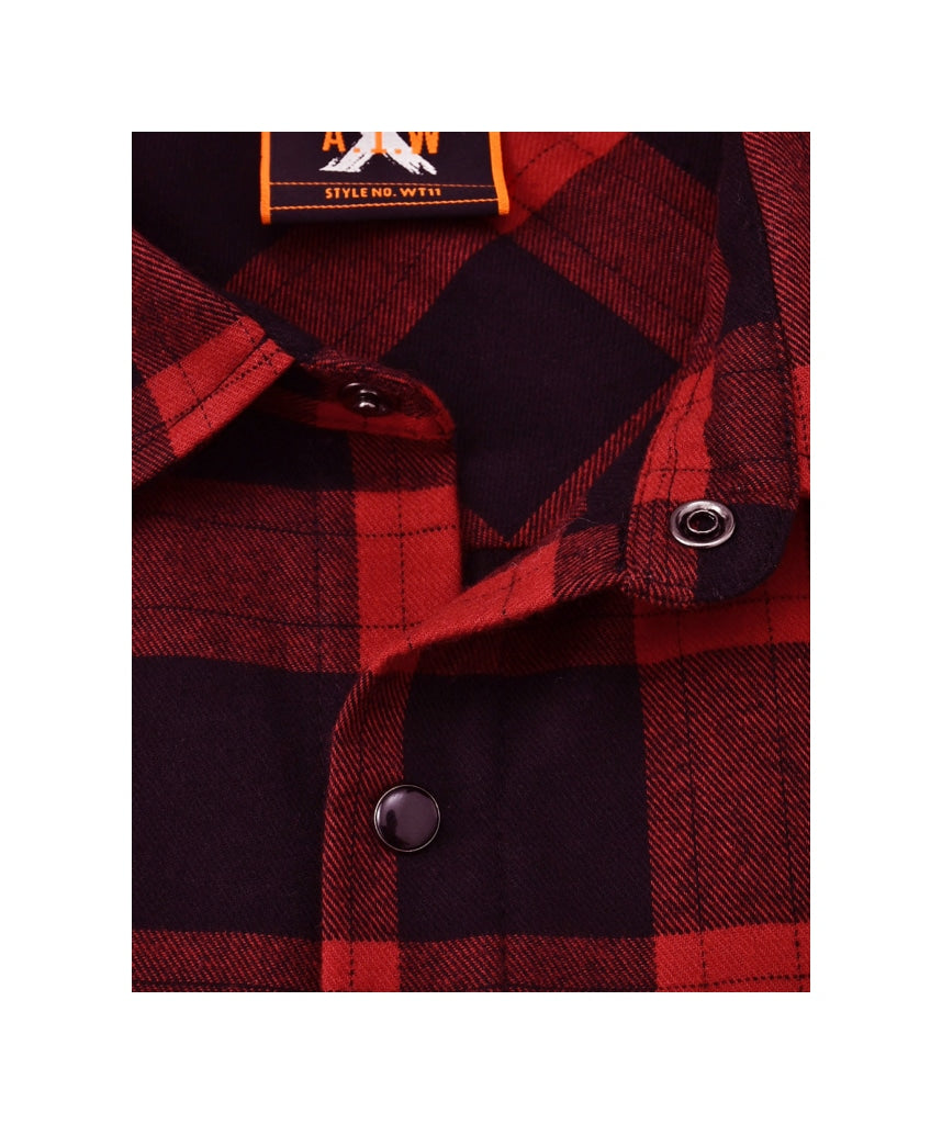 Big Mens Flanno - Black & Red