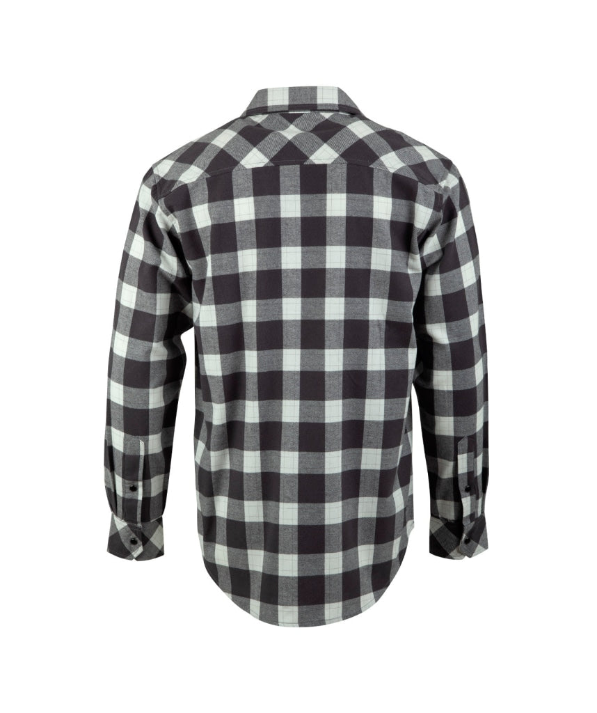 Big Mens Flanno - Charcoal & White