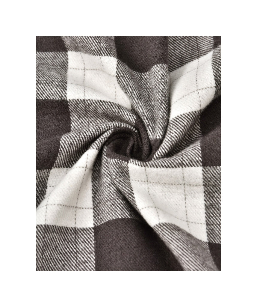 Big Mens Flanno - Charcoal & White