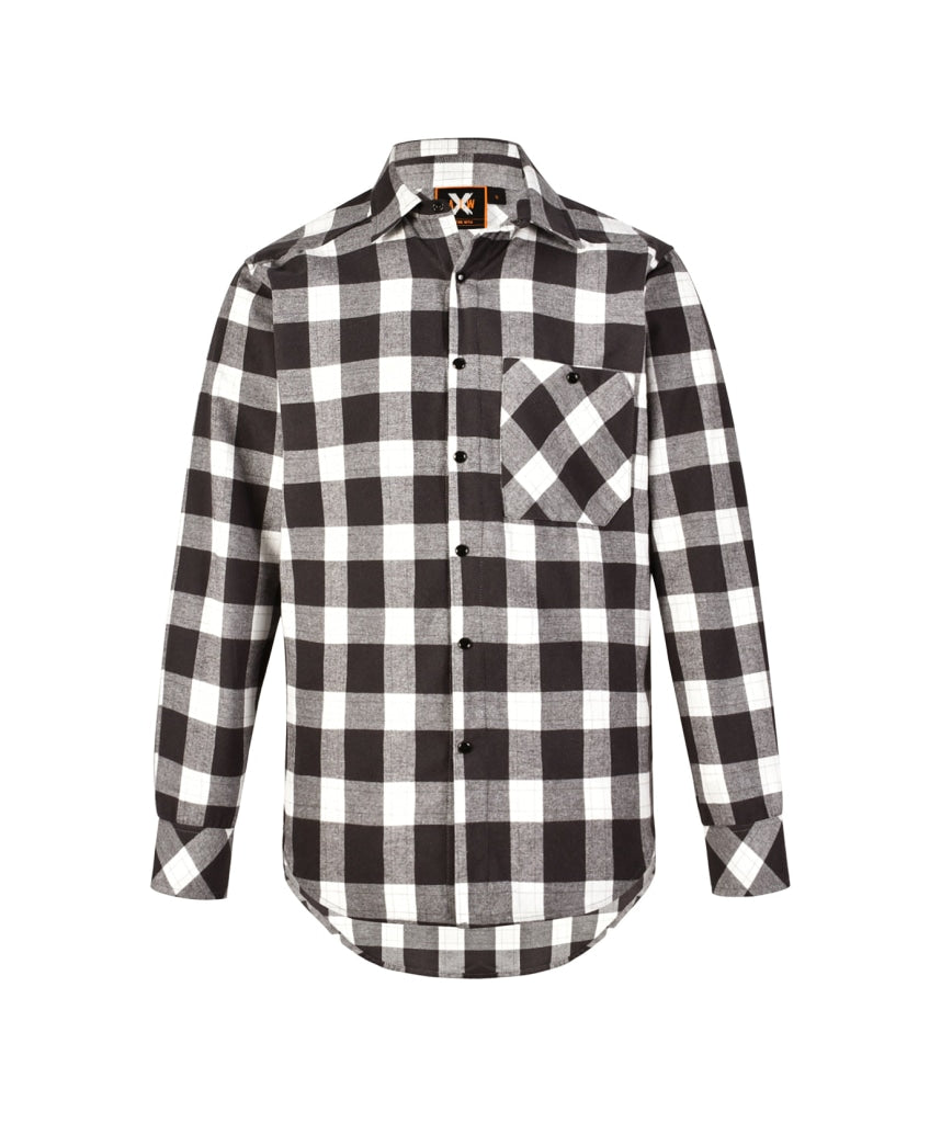 Big Mens Flanno - Charcoal & White