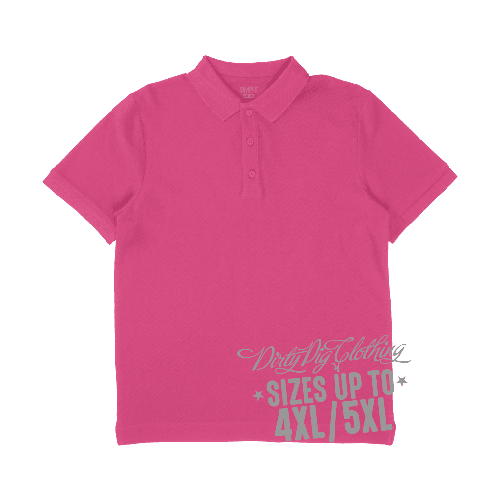 Big Mens Polo Shirt Hot Pink
