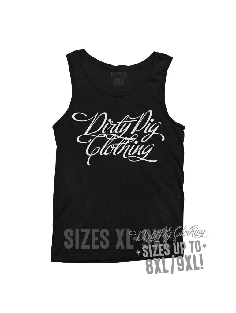 Dirty Pig Script Logo Big Mens Singlet Singlets