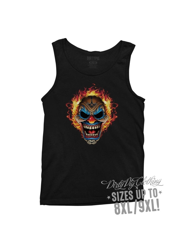 Flame Clown Big Mens Singlet Singlets
