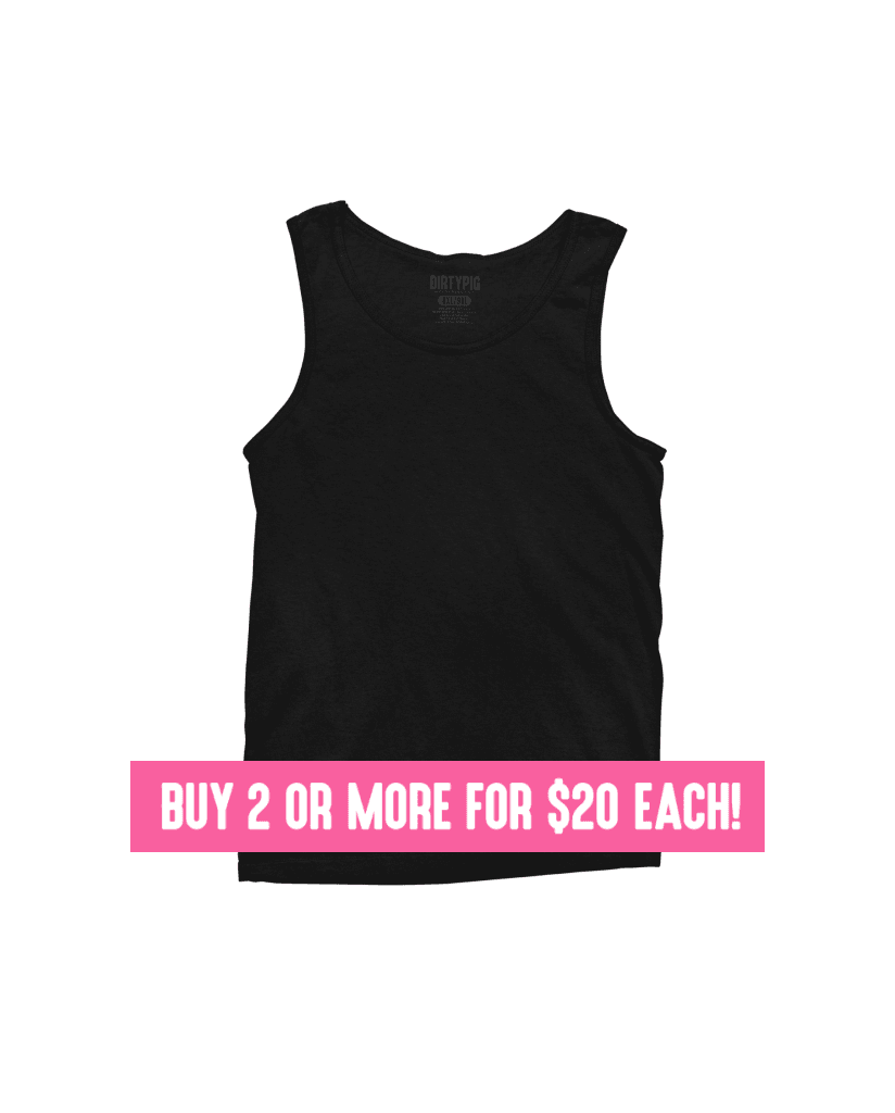 Plain Black Big Mens Singlet Singlets