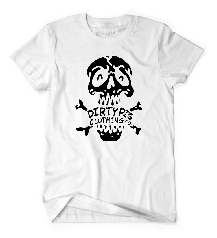 Dirty Pig Logo Skull - White