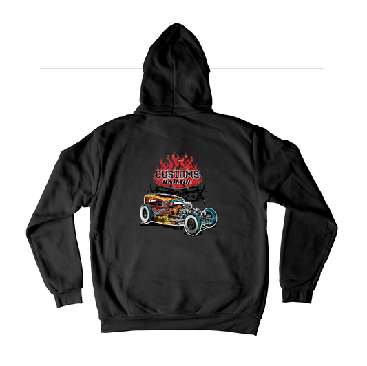 Custom Garage Big Mens Hoodie Front or Rear Print