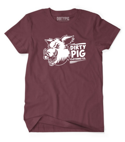 Dirty Pig Logo Boar - Burgandy