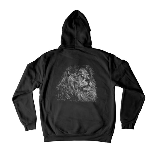 African Lion Sketch Big Mens Hoodie