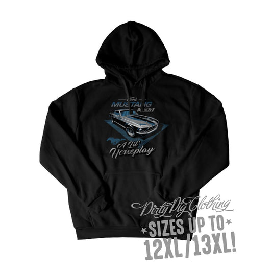 69 Mustang Big Mens Hoodie Front Or Rear Print 12Xl/13Xl / Pullover