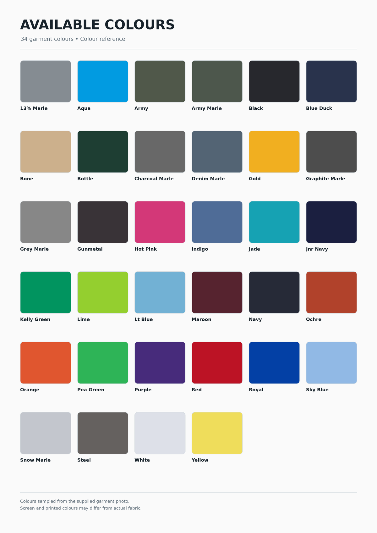 Staple Tee 10 Pack – Full Colour Printing Included