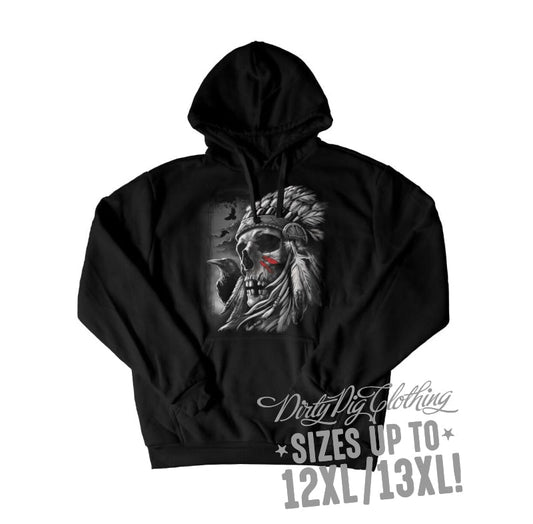 Big Chief Mens Hoodie Front Or Rear Print 12Xl/13Xl / Pullover
