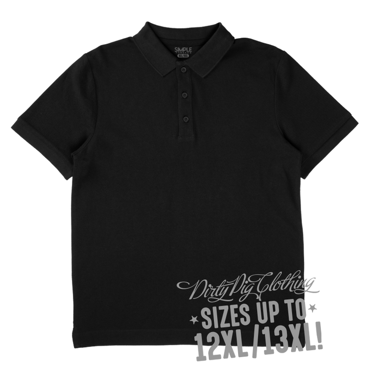 Big Mens Polo Shirt Black