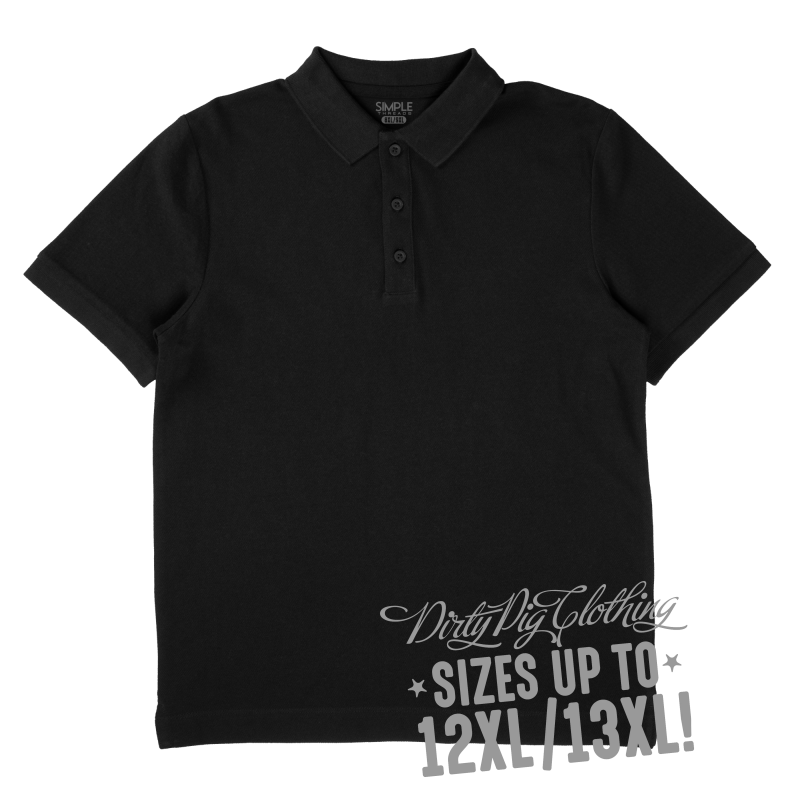 Big Mens Polo Shirt Black Shirts