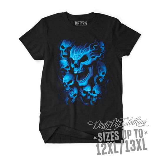 Blue Skulls Big Mens Shirt Printed Shirts