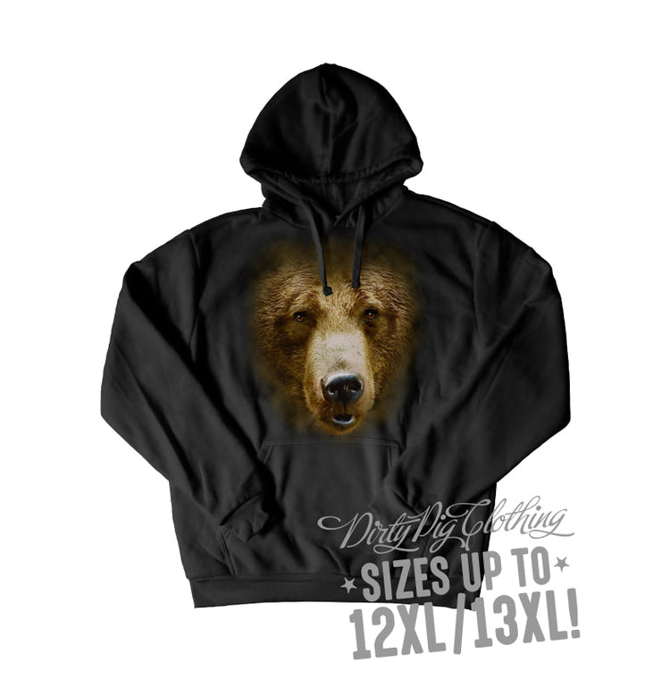 Brown Bear Big Mens Hoodie Pullover