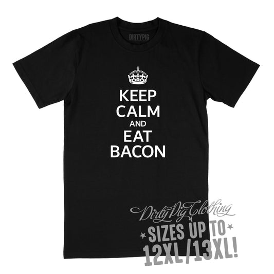 Calm Bacon Big Mens Shirt 12Xl/13Xl - Black Only / Printed Shirts