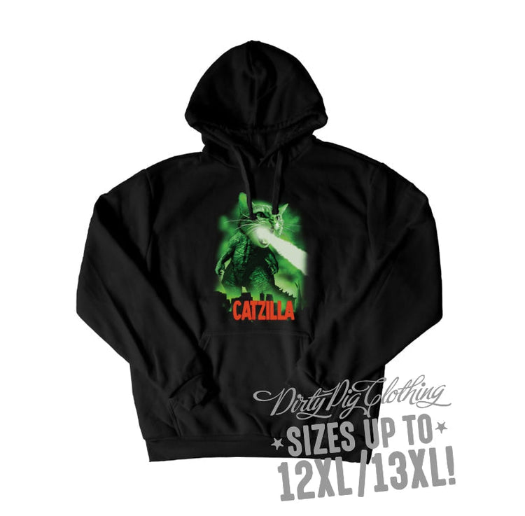 Catzilla Big Mens Hoodie Front Or Rear Print 12Xl/13Xl / Pullover