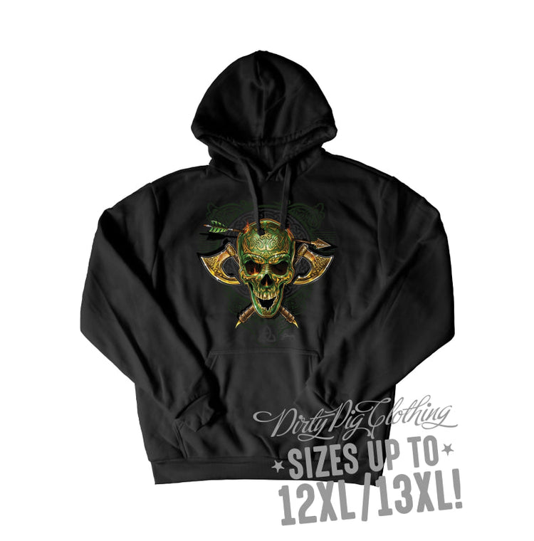 Celtic Skull Big Mens Hoodie Pullover