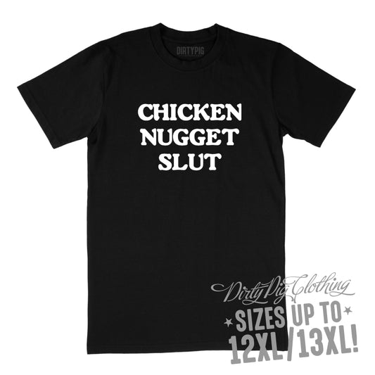 Chicken Nugget Slut Big Mens Shirt 12XL/13XL - Black Only / Black Printed Shirts