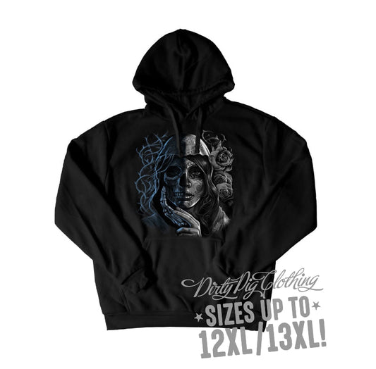 Dead Girl Big Mens Hoodie Front Or Rear Print 12Xl/13Xl / Pullover