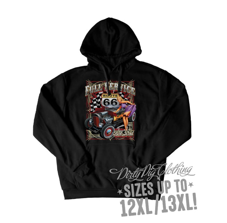 Full Service Here Big Mens Hoodie Front Or Rear Print 12Xl/13Xl / Pullover