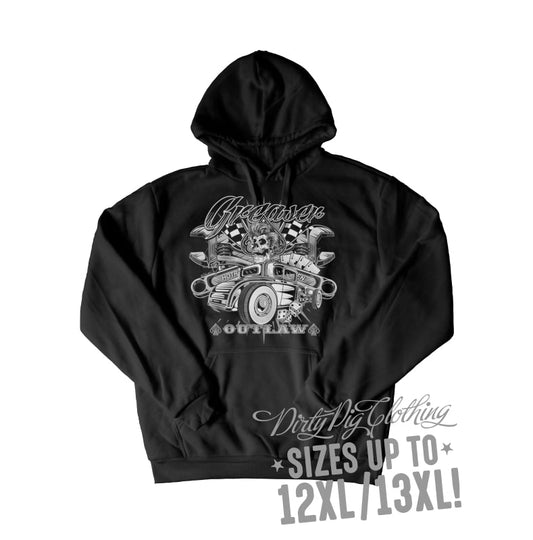 Greaser Outlaws Big Mens Hoodie Pullover