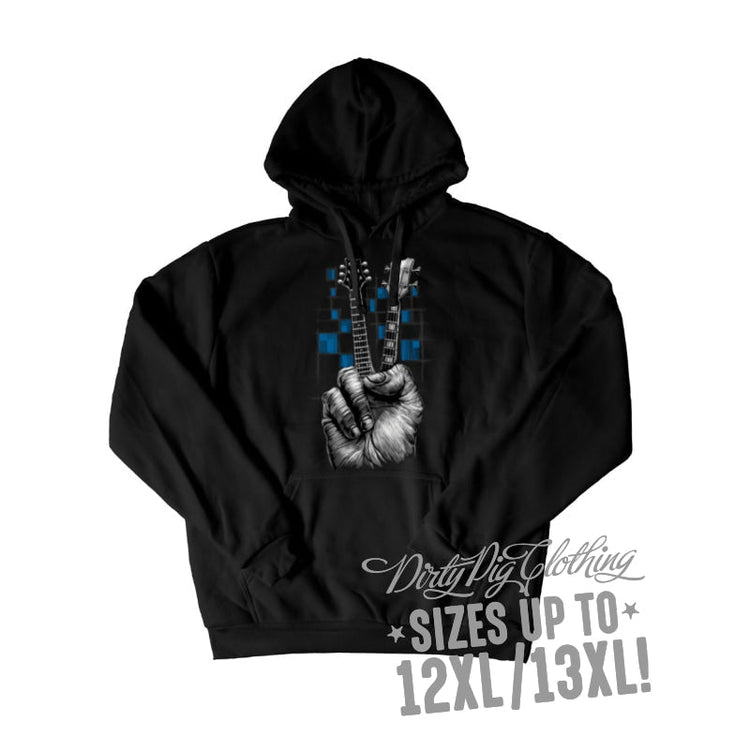 Guitar Big Mens Hoodie Front Or Rear Print 12Xl/13Xl / Pullover