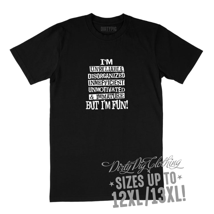 I’m Fun Big Mens Shirt 12Xl/13Xl - Black Only / Printed Shirts