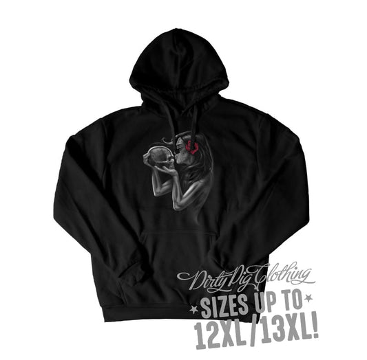 Kiss Death Big Mens Hoodie Front Or Rear Print 12Xl/13Xl / Pullover